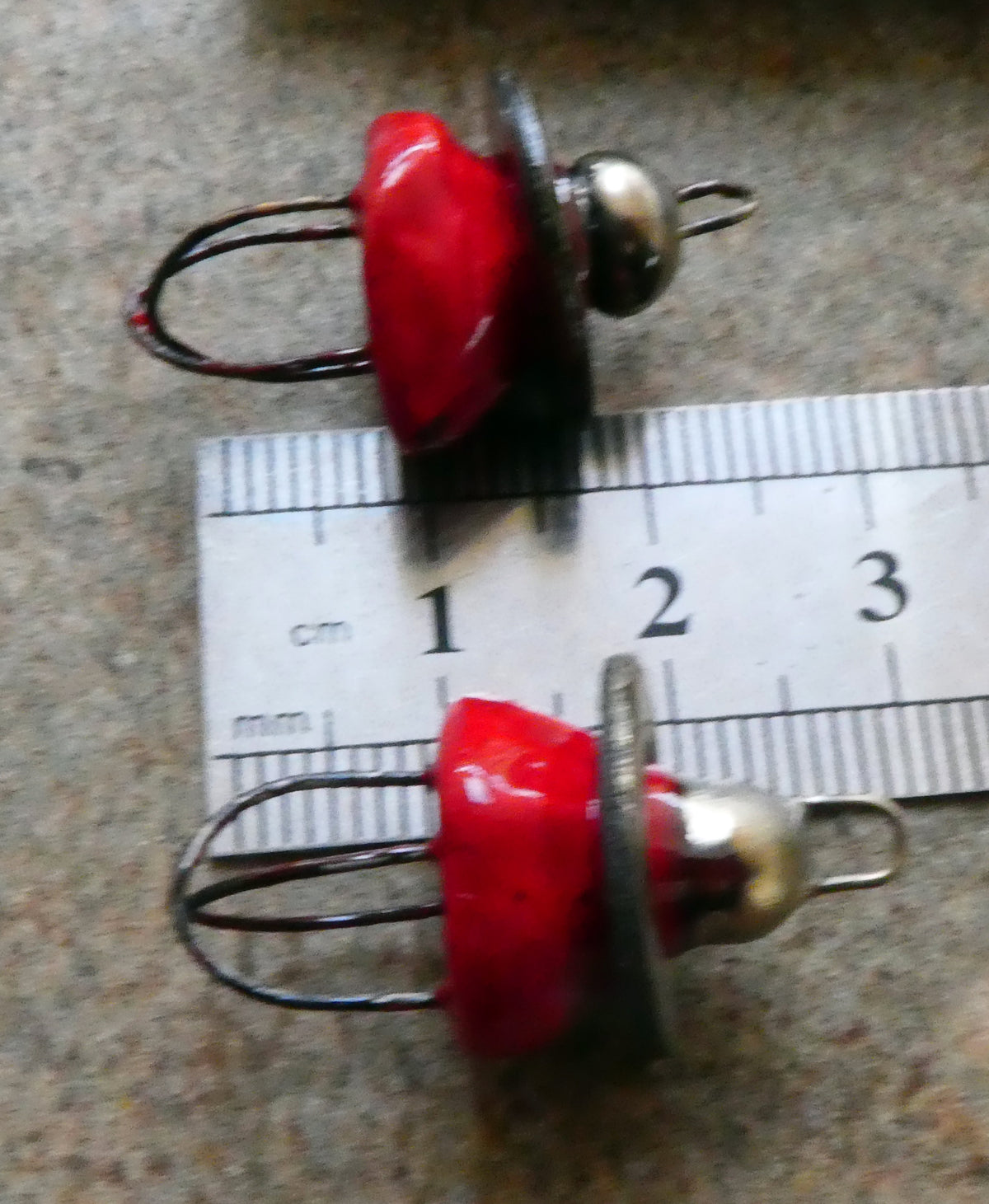 Ceramic Grungy Hoopy Connectors- Red