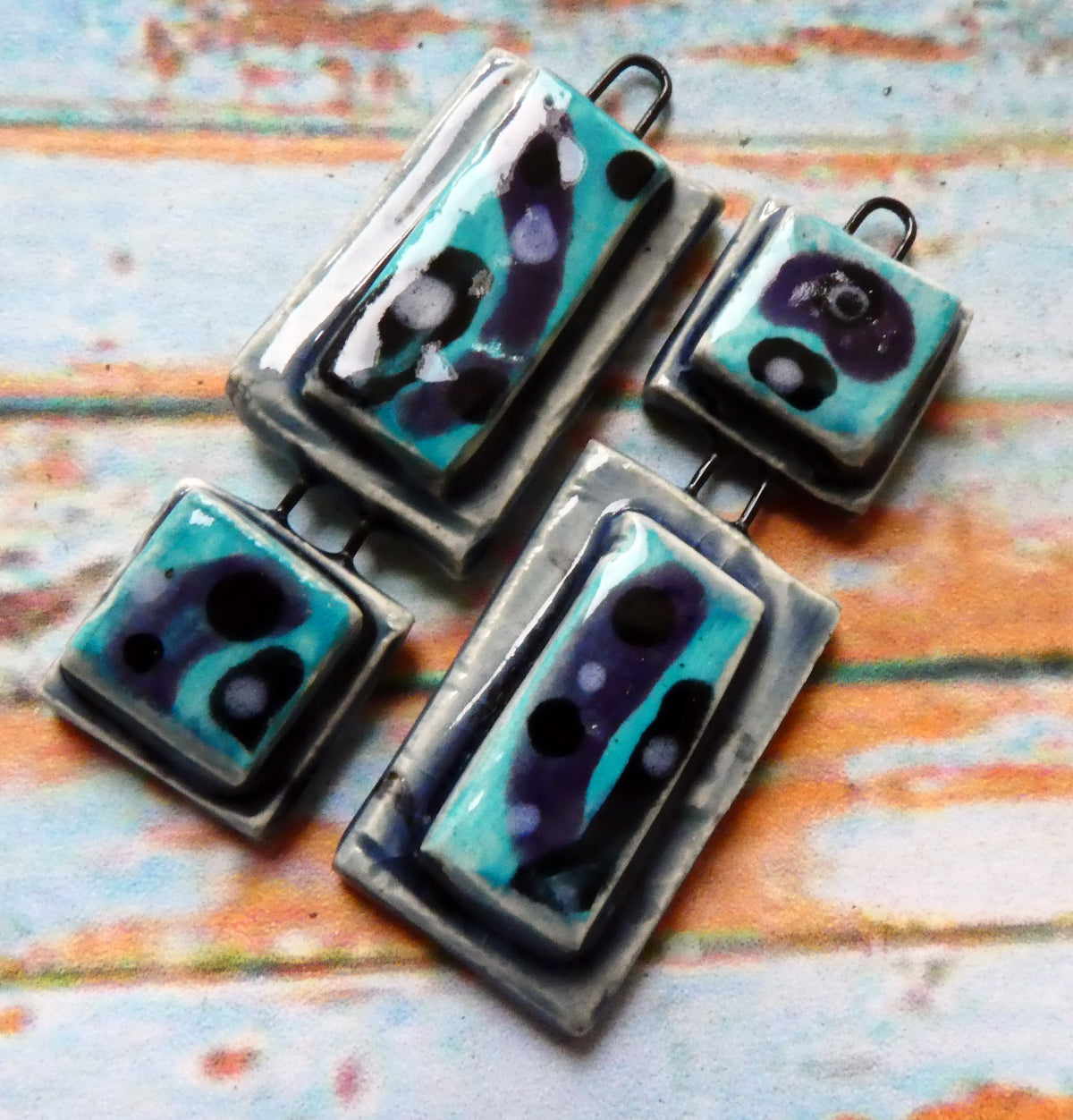 Ceramic Asymmetric Moulded Dangles #8