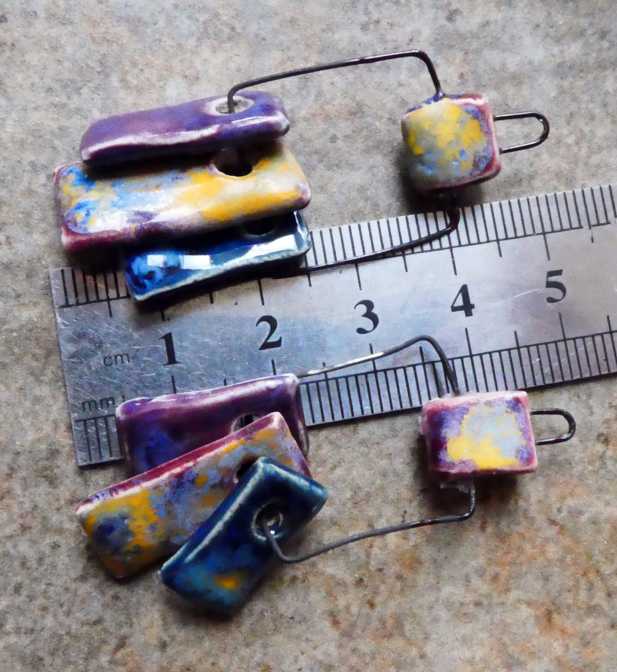 Ceramic Hoopy Shard Cluster Dangles #2