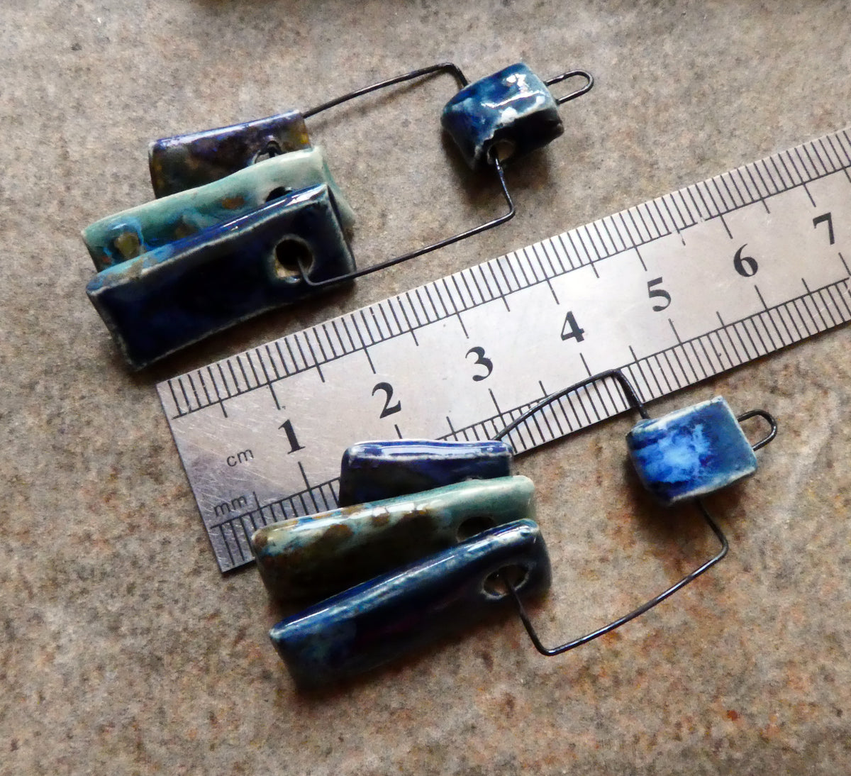 Ceramic Hoopy Shard Cluster Dangles #4