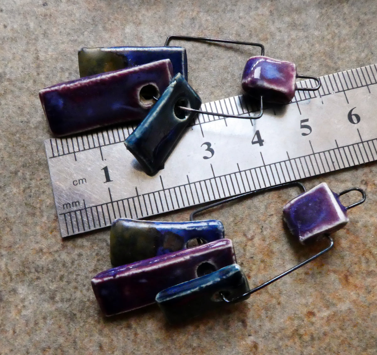 Ceramic Hoopy Shard Cluster Dangles #5