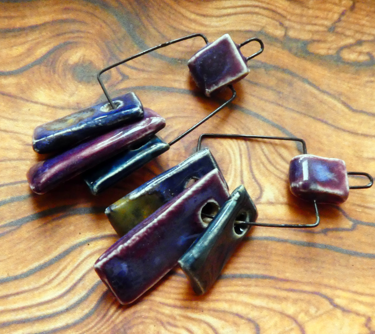Ceramic Hoopy Shard Cluster Dangles #5