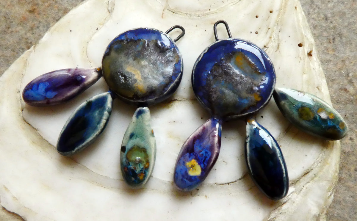 Ceramic Falling Petals Charms #1