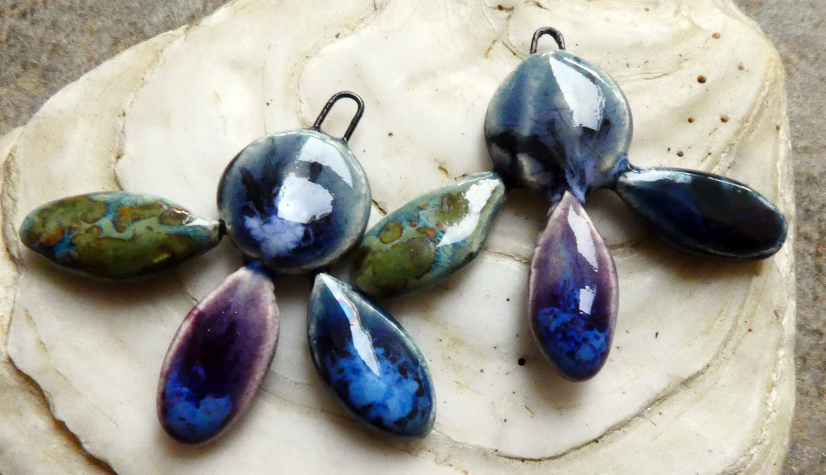 Ceramic Falling Petals Charms #2