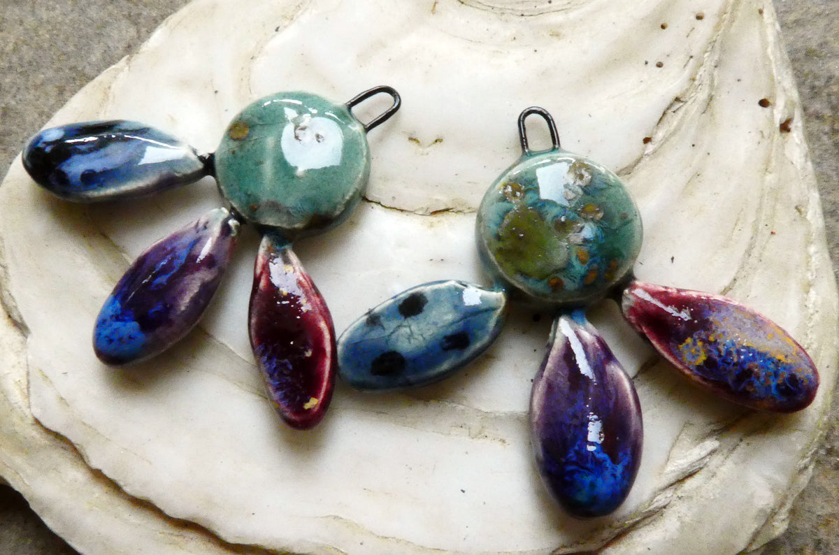 Ceramic Falling Petals Charms #3
