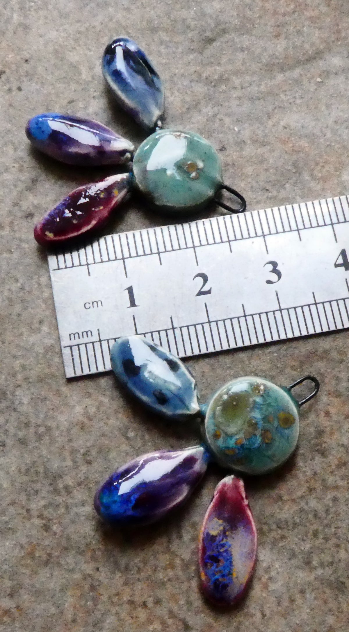 Ceramic Falling Petals Charms #3