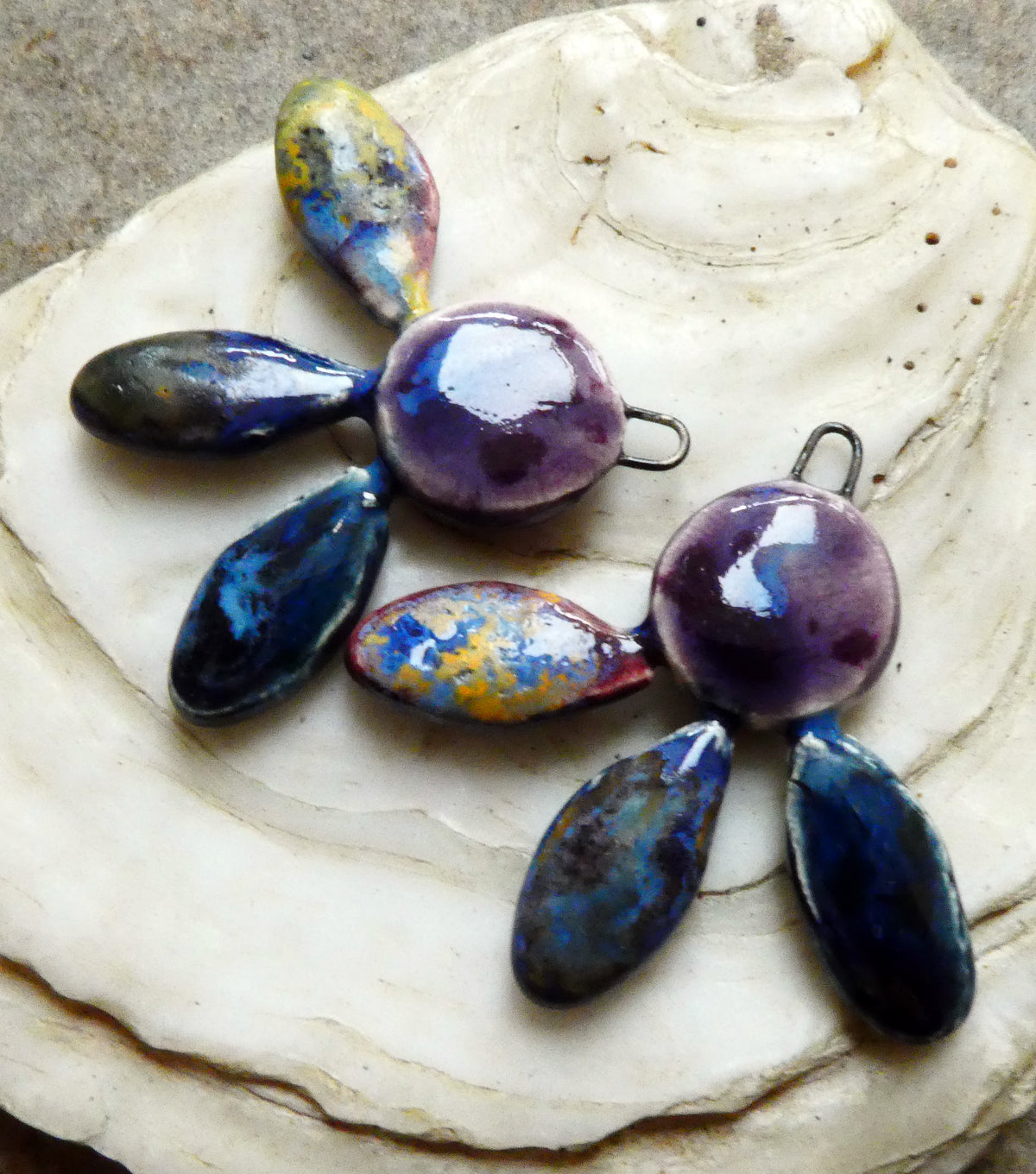 Ceramic Falling Petals Charms #4