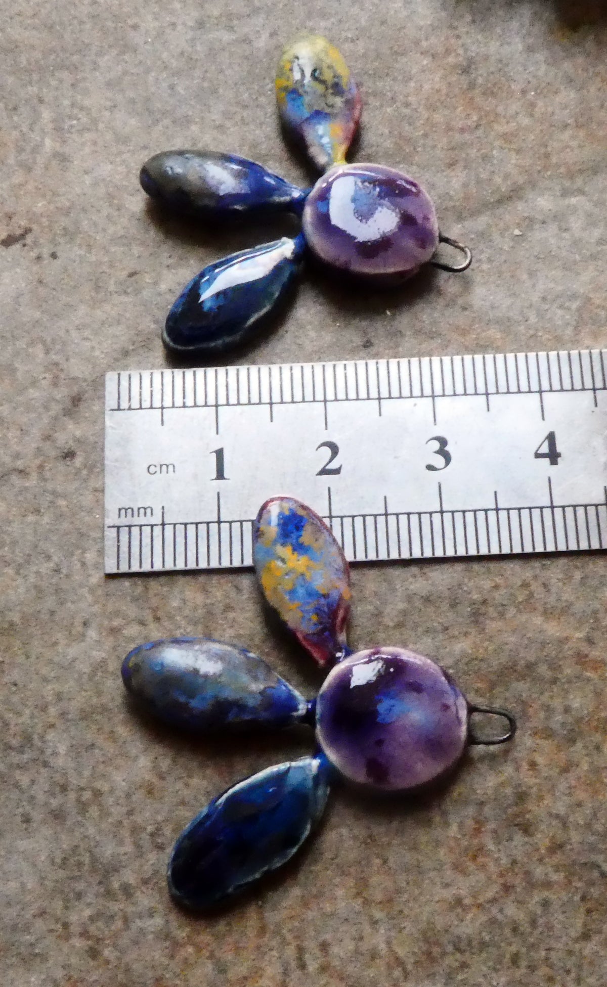 Ceramic Falling Petals Charms #4