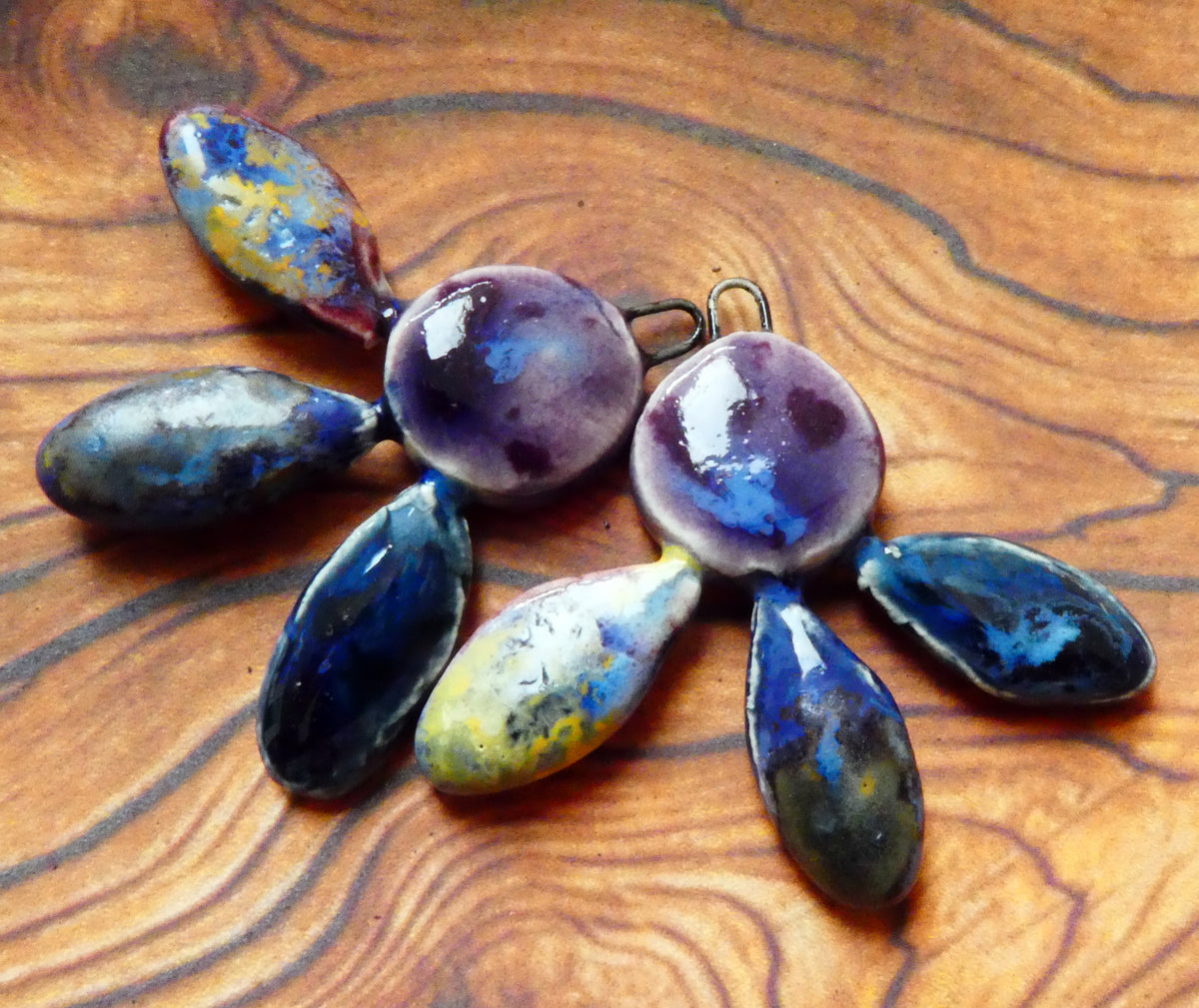 Ceramic Falling Petals Charms #4