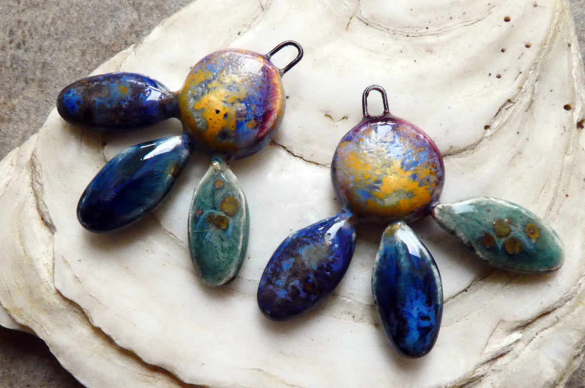Ceramic Falling Petals Charms #5