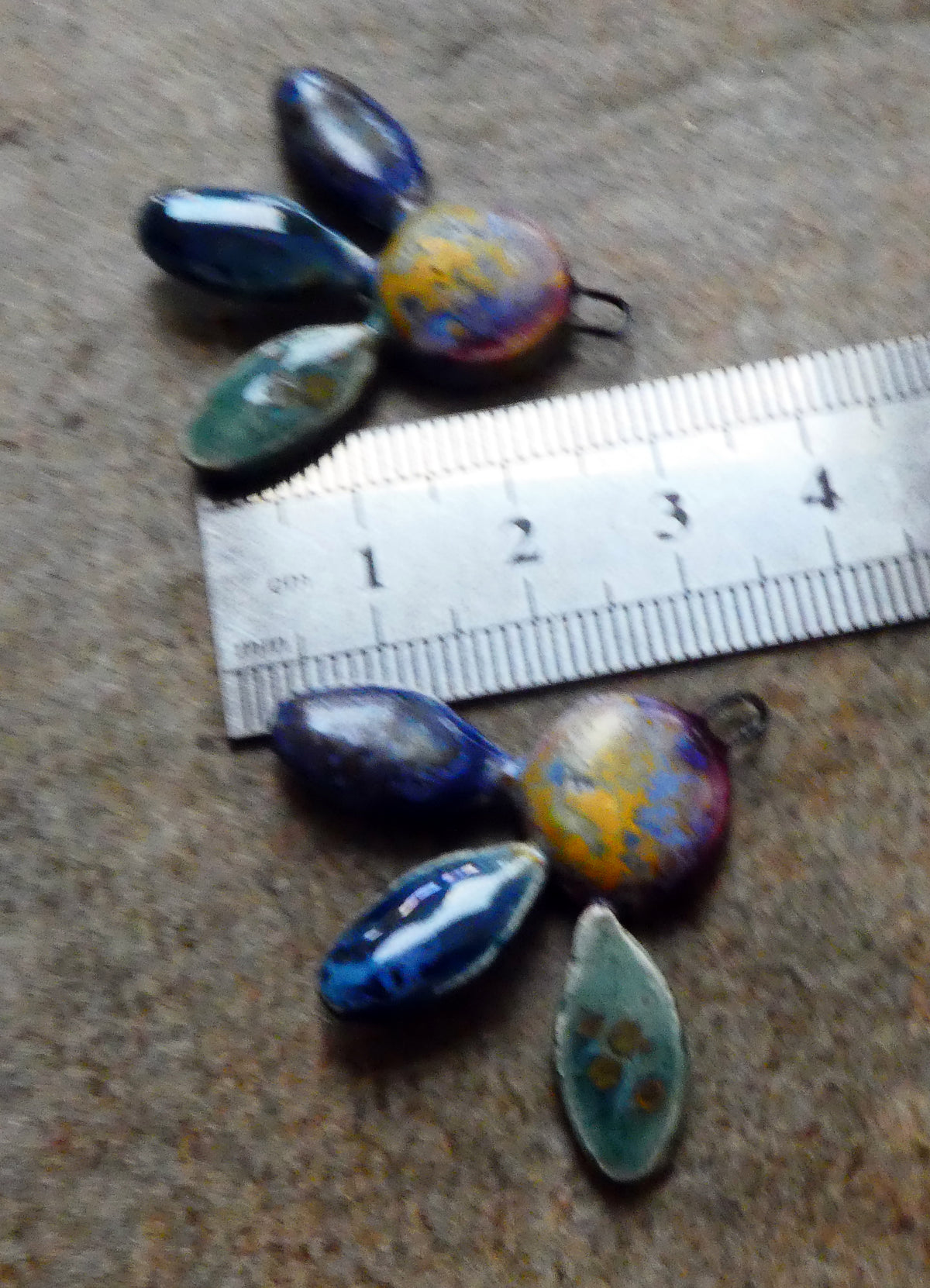 Ceramic Falling Petals Charms #5