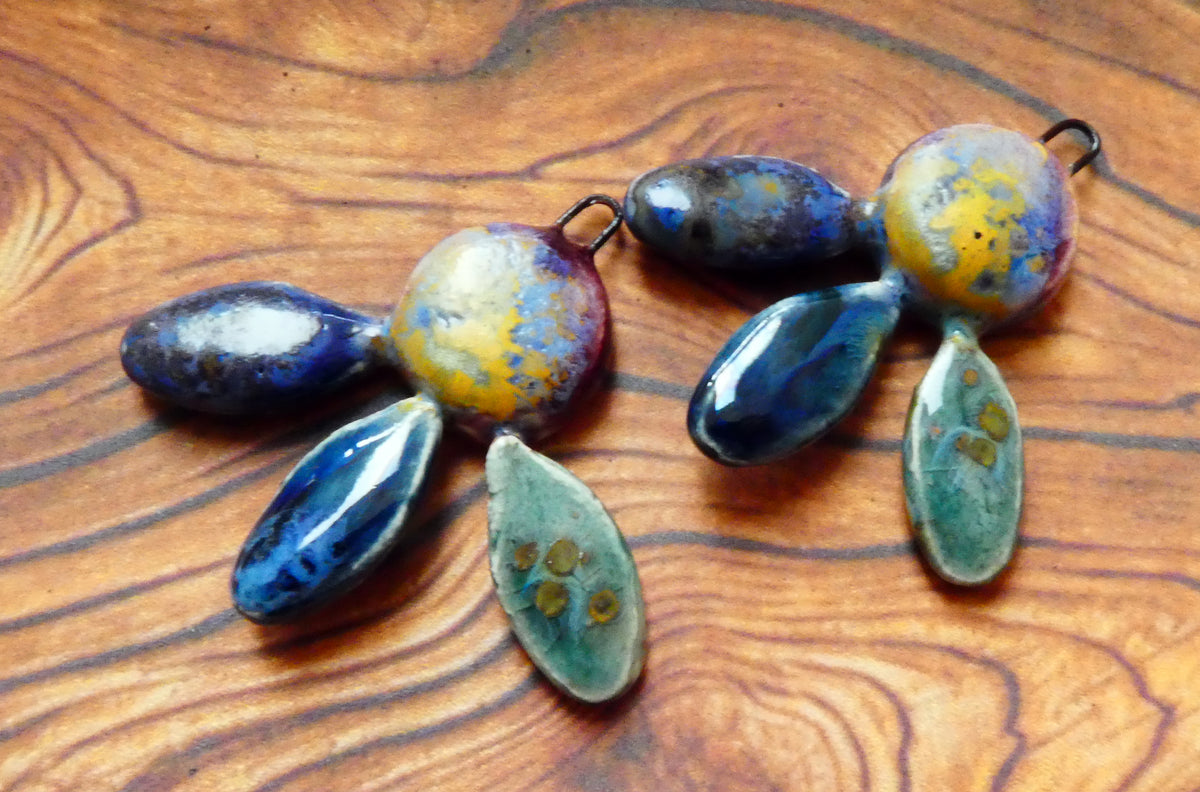 Ceramic Falling Petals Charms #5