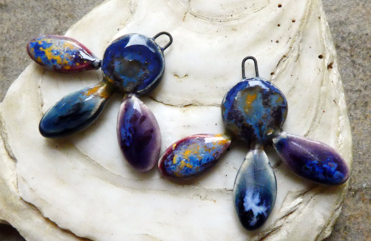 Ceramic Falling Petals Charms #6