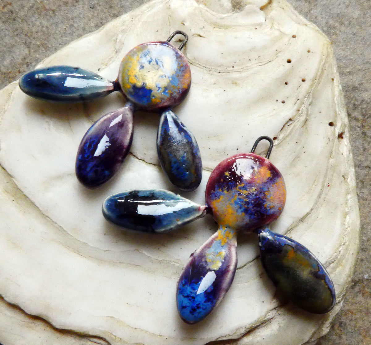 Ceramic Falling Petals Charms #7