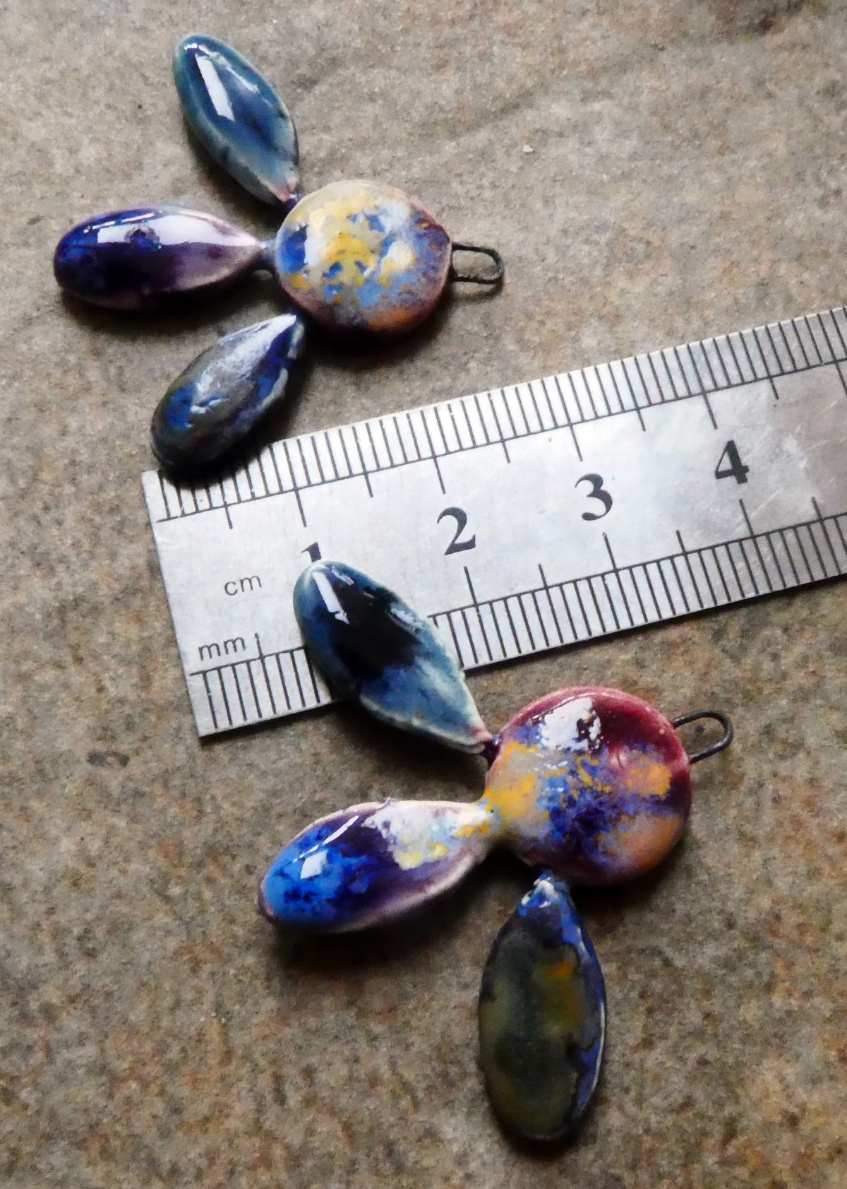 Ceramic Falling Petals Charms #7