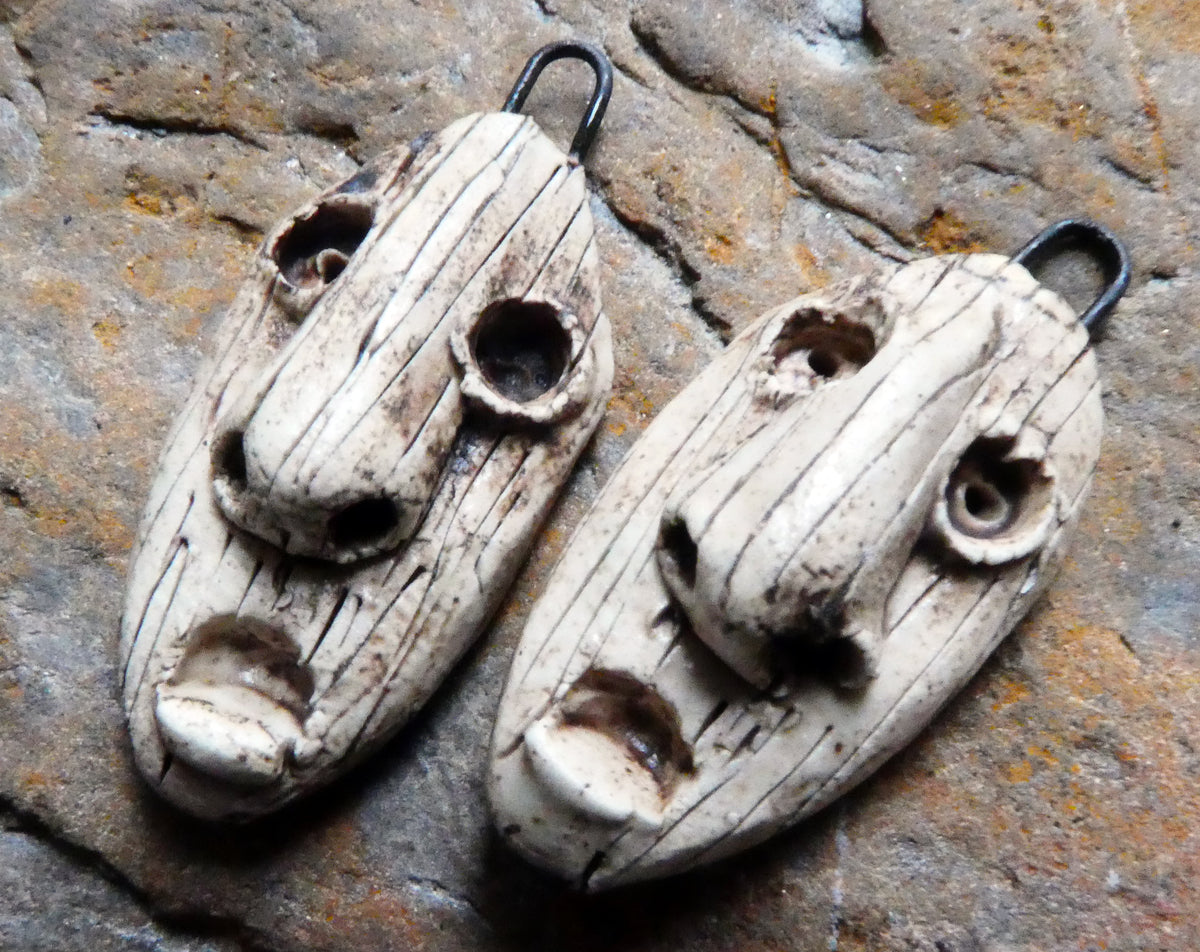 Ceramic Oval Face Charms #2
