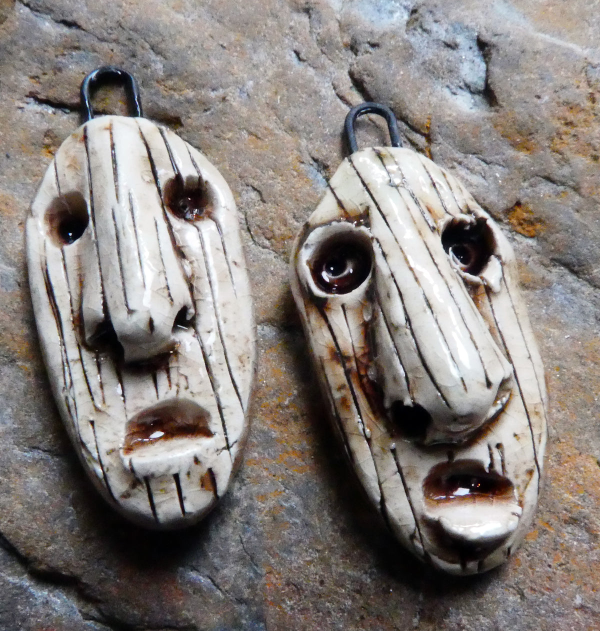 Ceramic Oval Face Charms #4