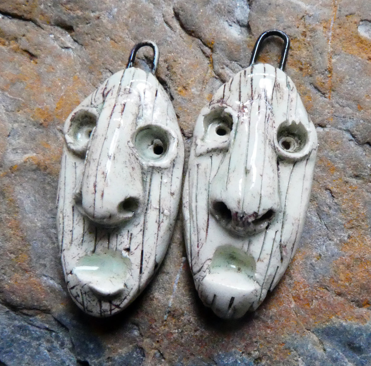 Ceramic Oval Face Charms #5