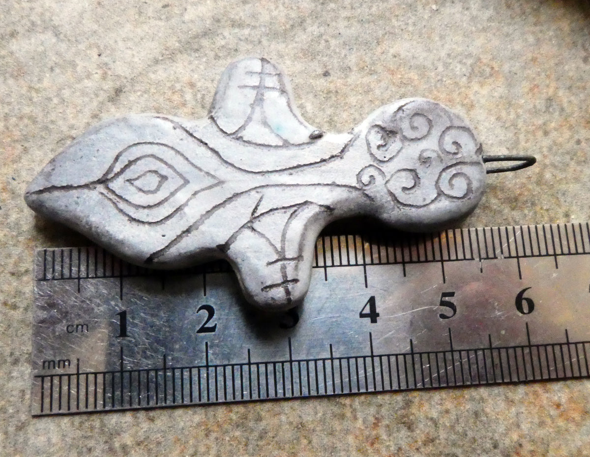Ceramic Sgraffito Goddess Pendant