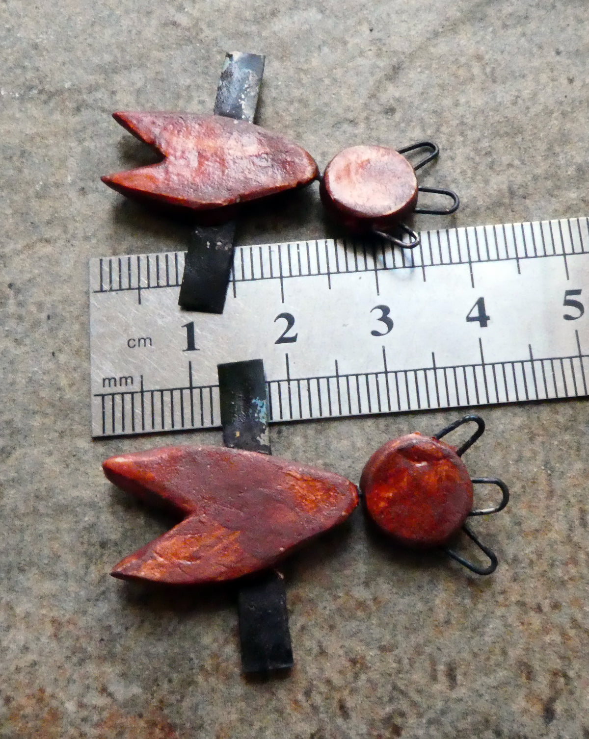 Ceramic Sgraffito Voodoo Amulet Charms #1