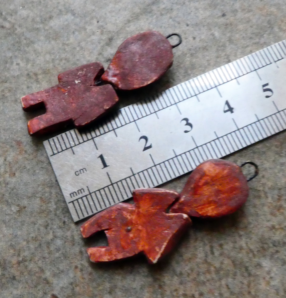 Ceramic Sgraffito Voodoo Amulet Charms #4