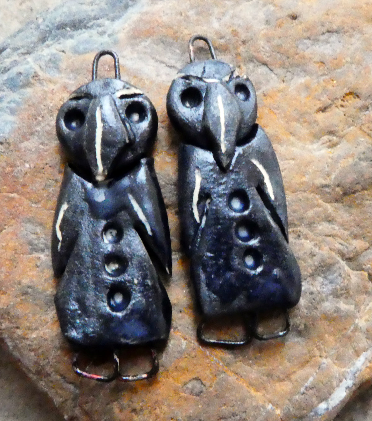 Ceramic Sgraffito Voodoo Amulet Charms #5