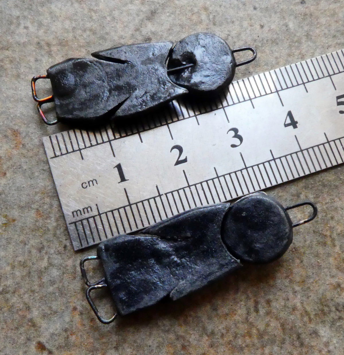 Ceramic Sgraffito Voodoo Amulet Charms #5