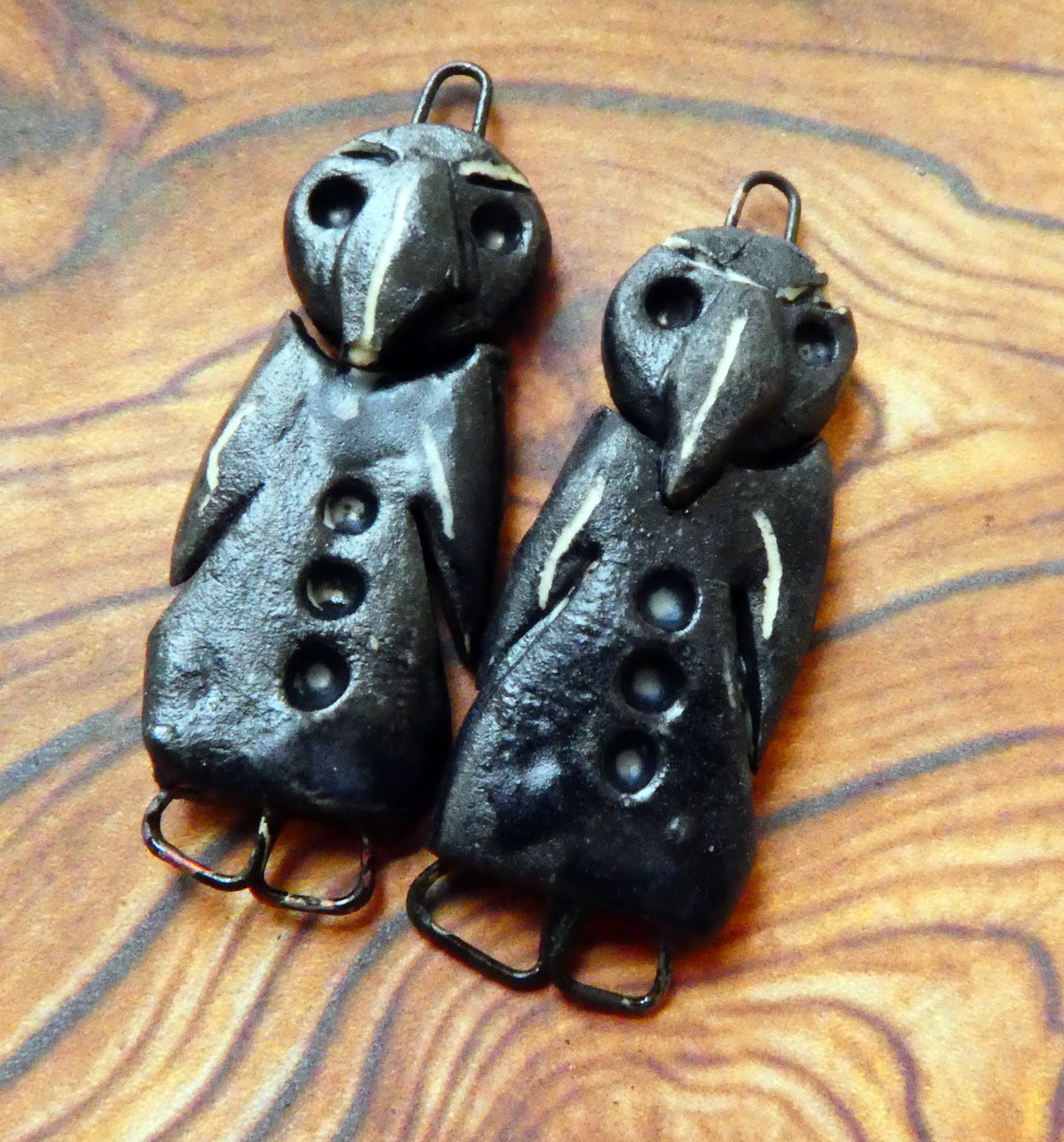 Ceramic Sgraffito Voodoo Amulet Charms #5