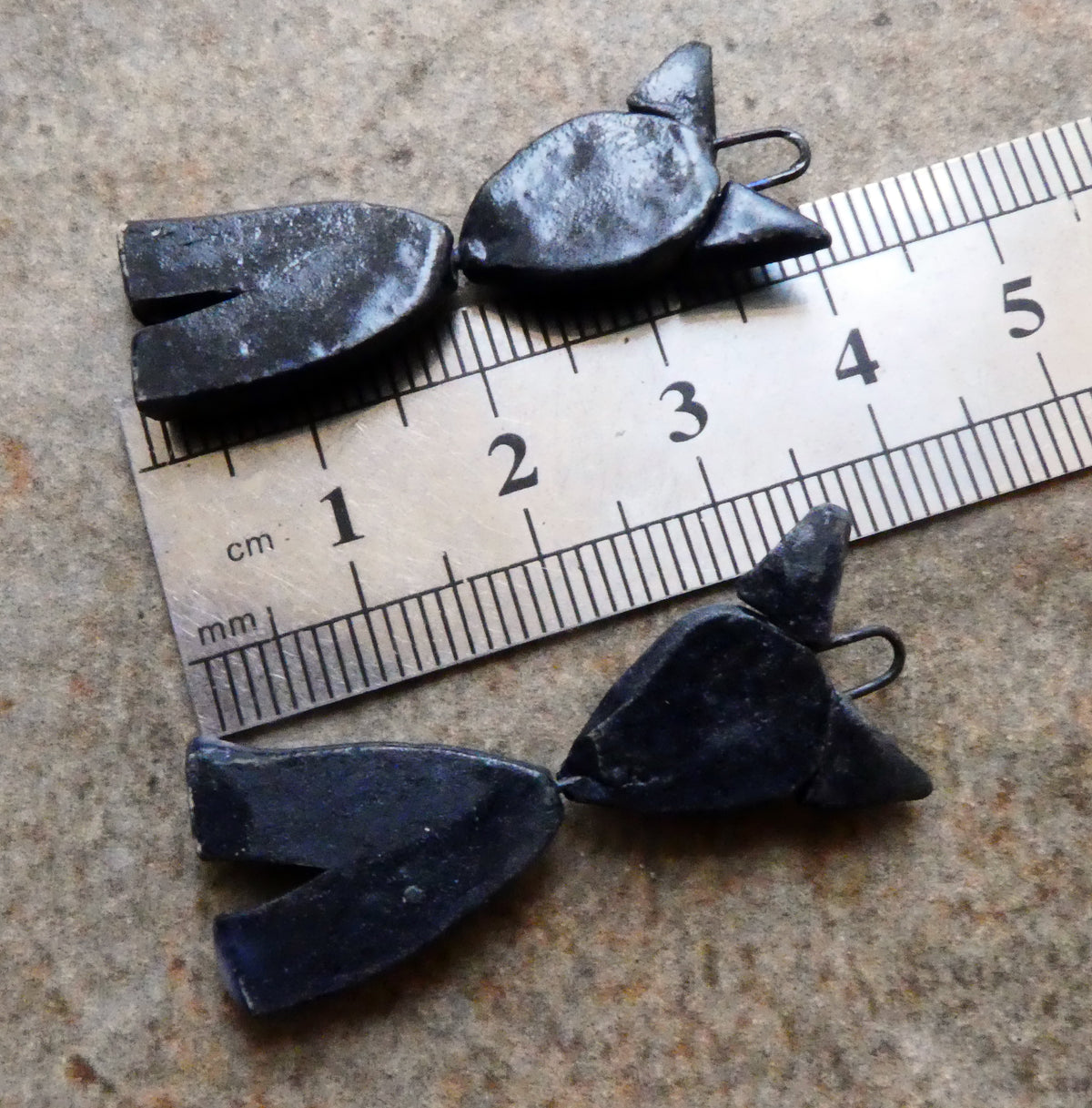 Ceramic Sgraffito Voodoo Amulet Charms #6