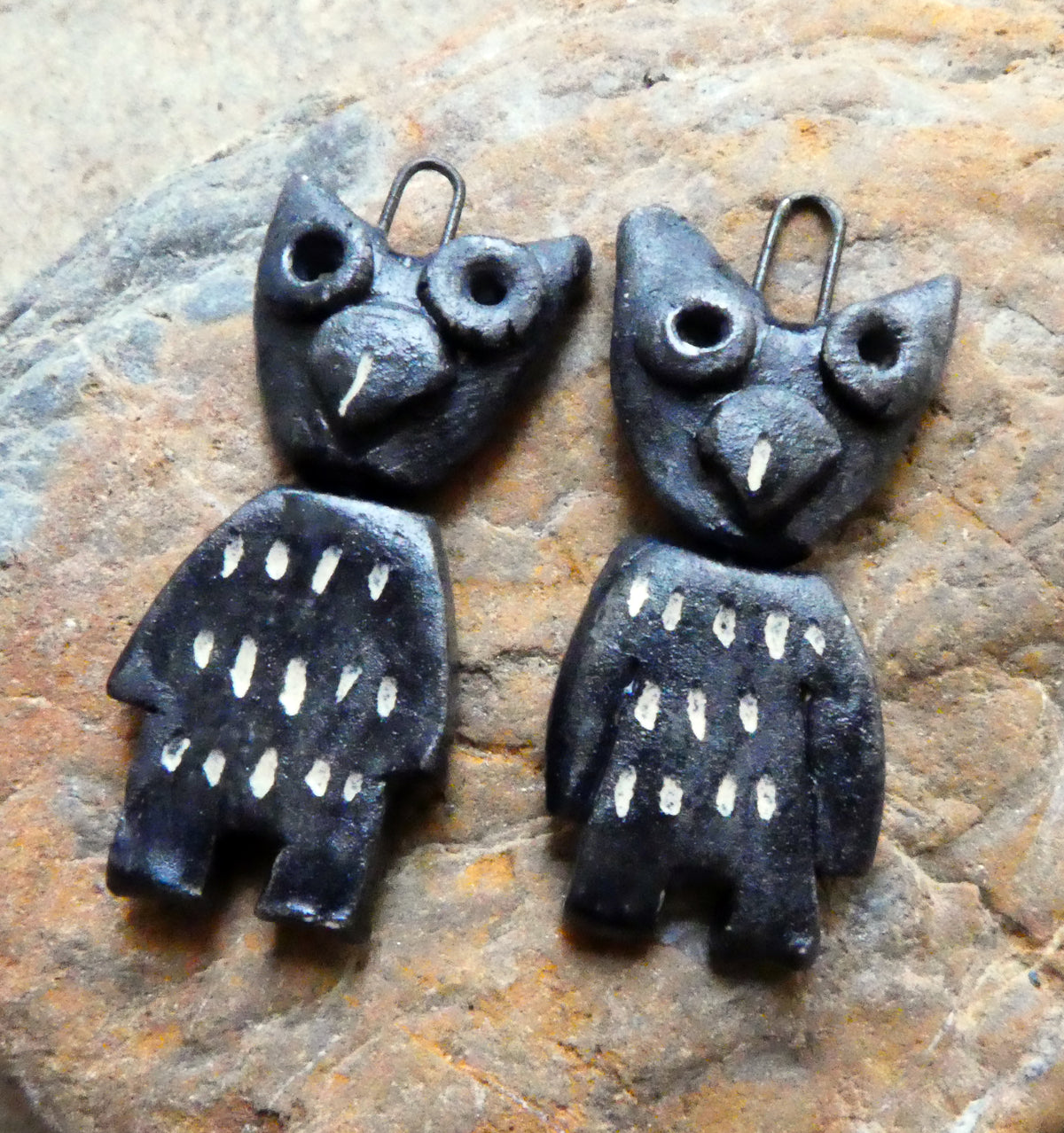 Ceramic Sgraffito Voodoo Amulet Charms #8