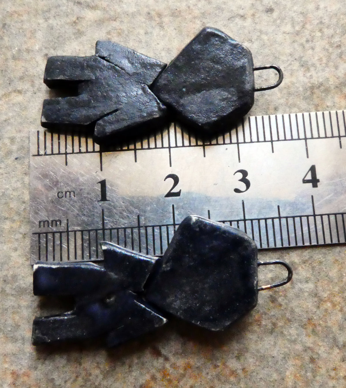 Ceramic Sgraffito Voodoo Amulet Charms #9