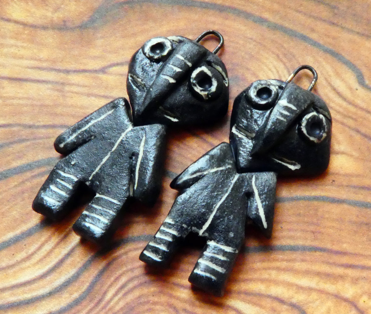 Ceramic Sgraffito Voodoo Amulet Charms #9