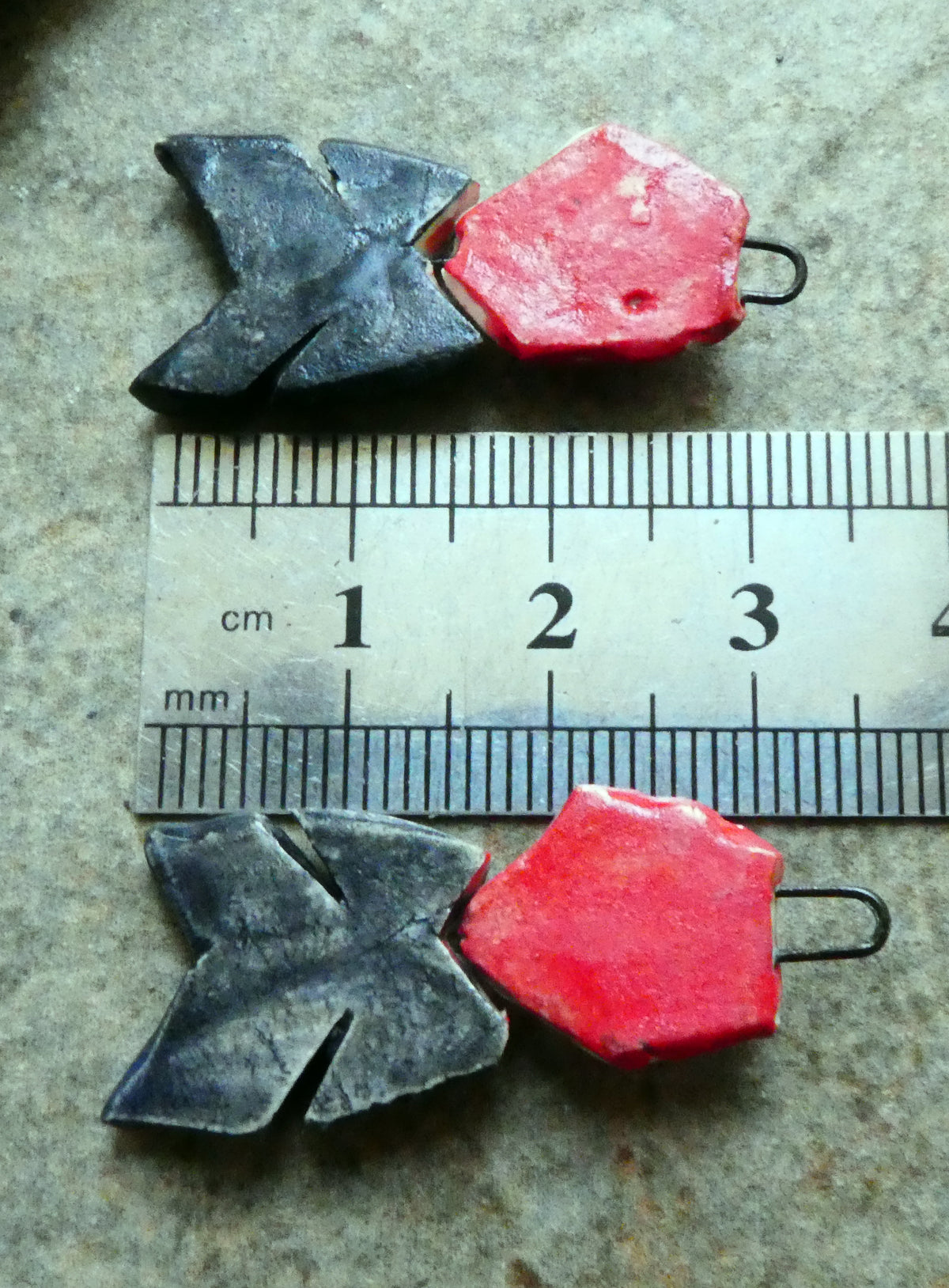 Ceramic Sgraffito Voodoo Amulet Charms #10