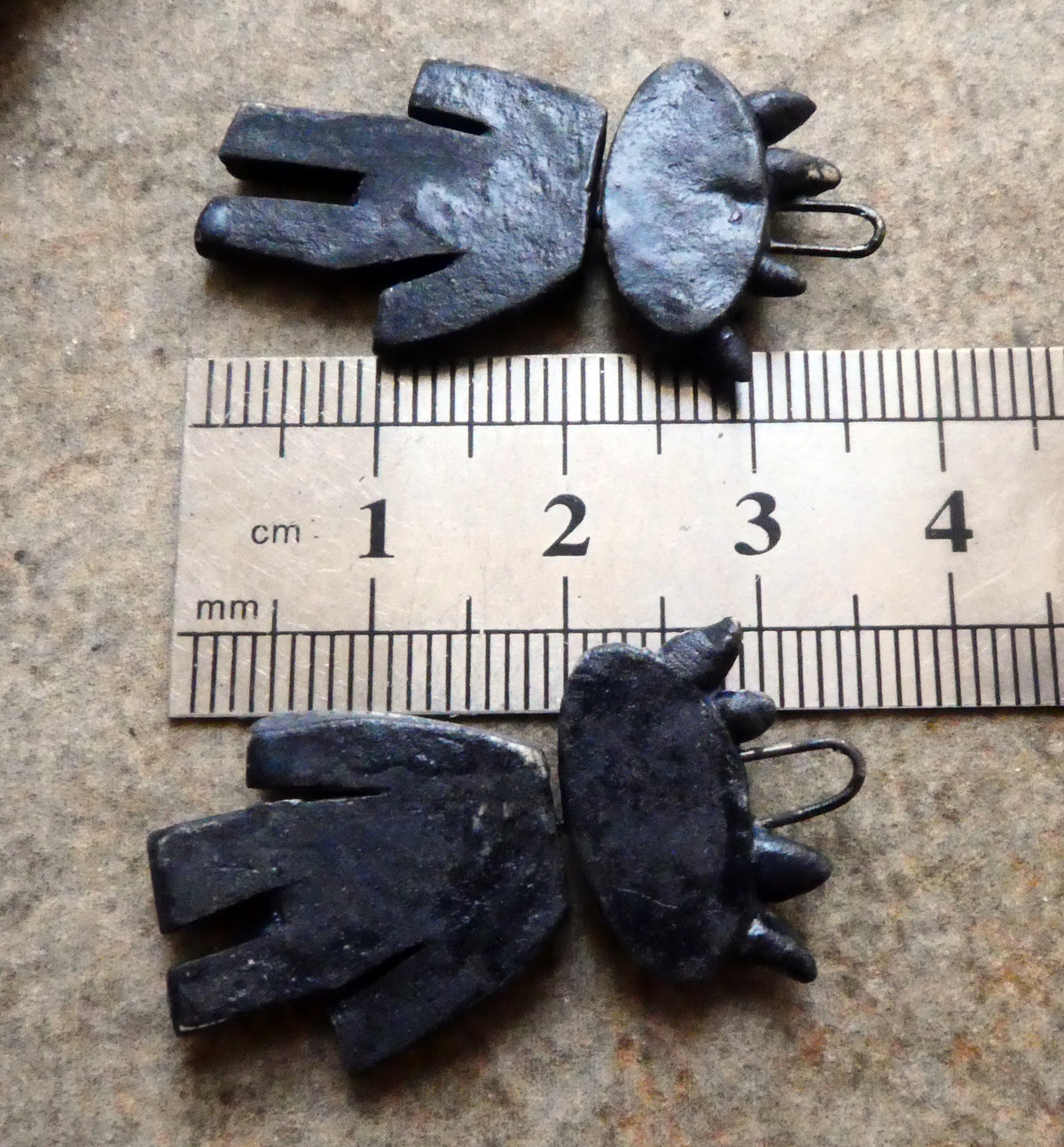 Ceramic Sgraffito Voodoo Amulet Charms #11