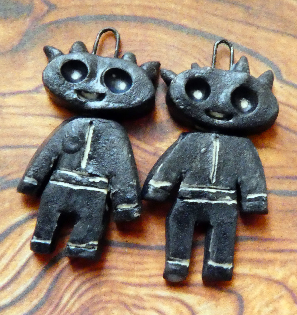 Ceramic Sgraffito Voodoo Amulet Charms #11