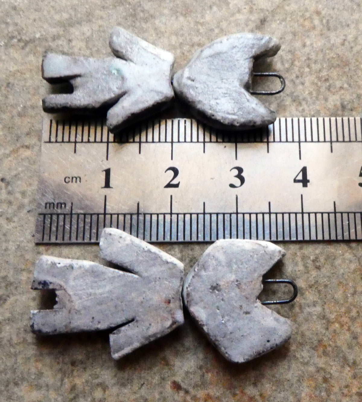 Ceramic Sgraffito Voodoo Amulet Charms #12