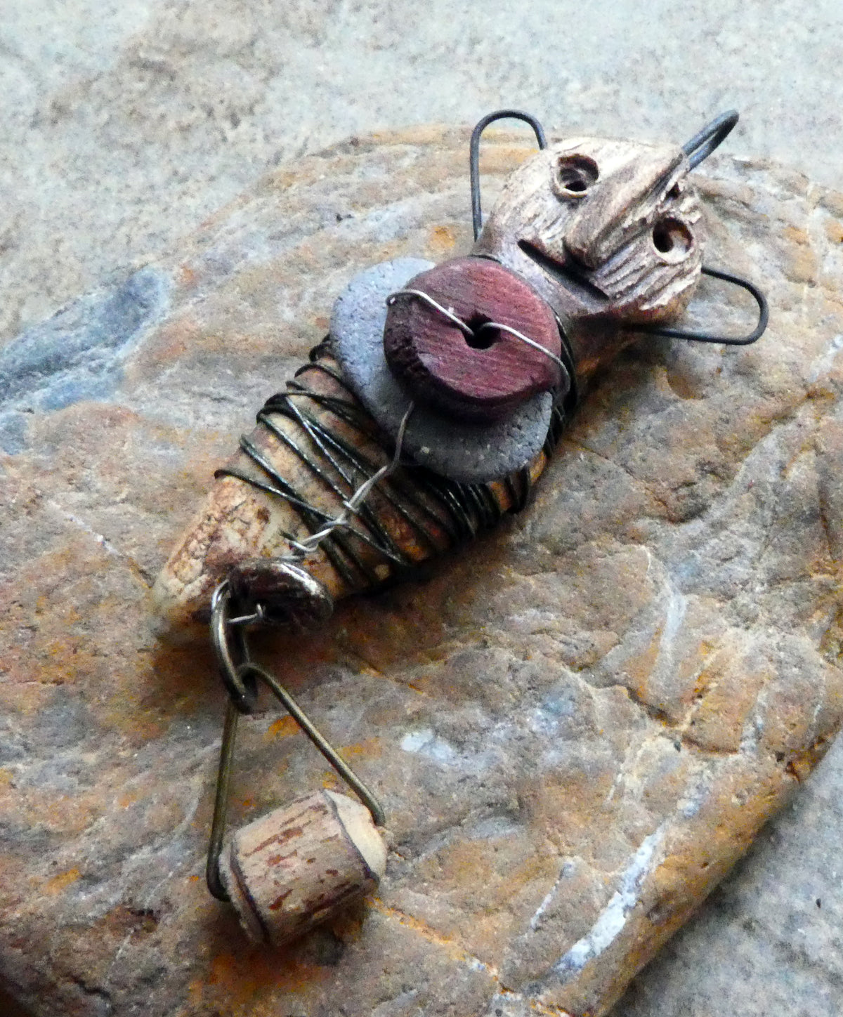 Ceramic Voodoo Amulet Pendant #1