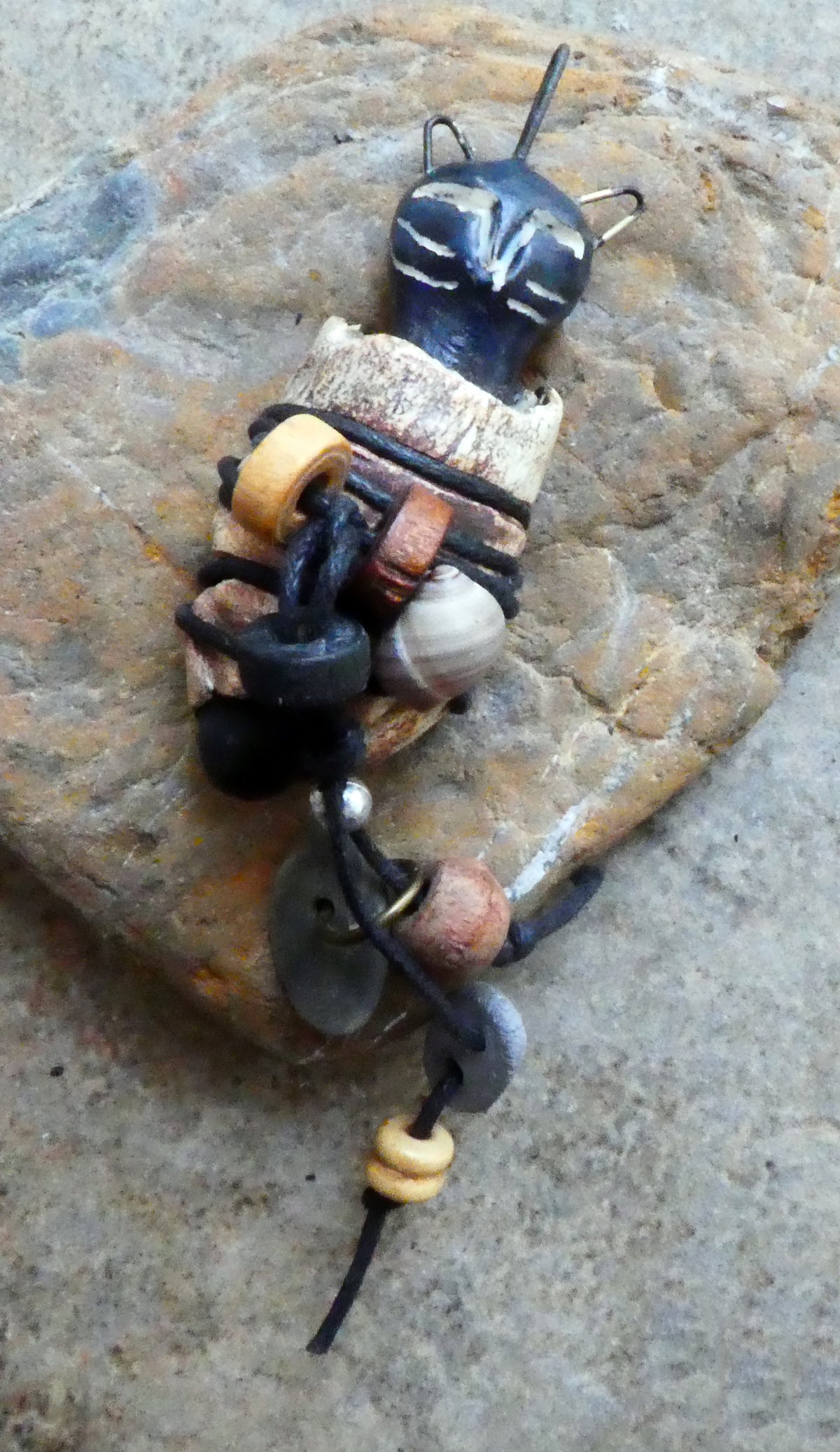 Ceramic Voodoo Amulet Pendant #3