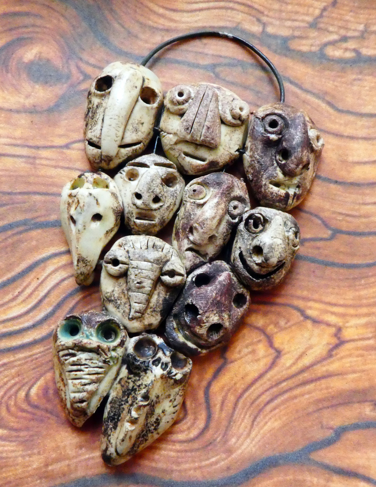 Ceramic Voodoo Faces Pendant