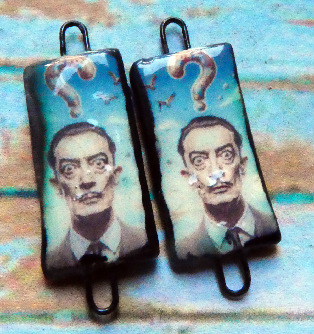 Ceramic Dali Inspired Earring Connectors - #19