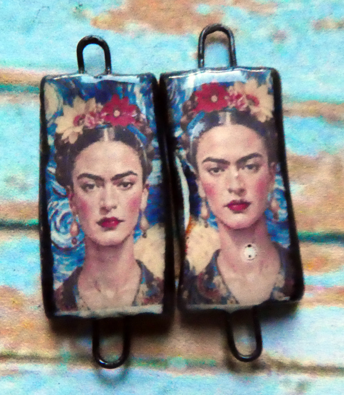 Ceramic Frida Inspired Earring Connectors - #27