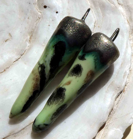 Ceramic Spikes Earring Charms - Mint Chip