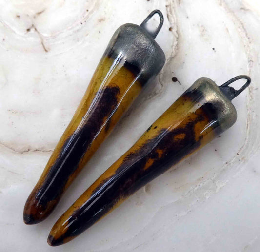 Ceramic Spikes Earring Charms - Dune