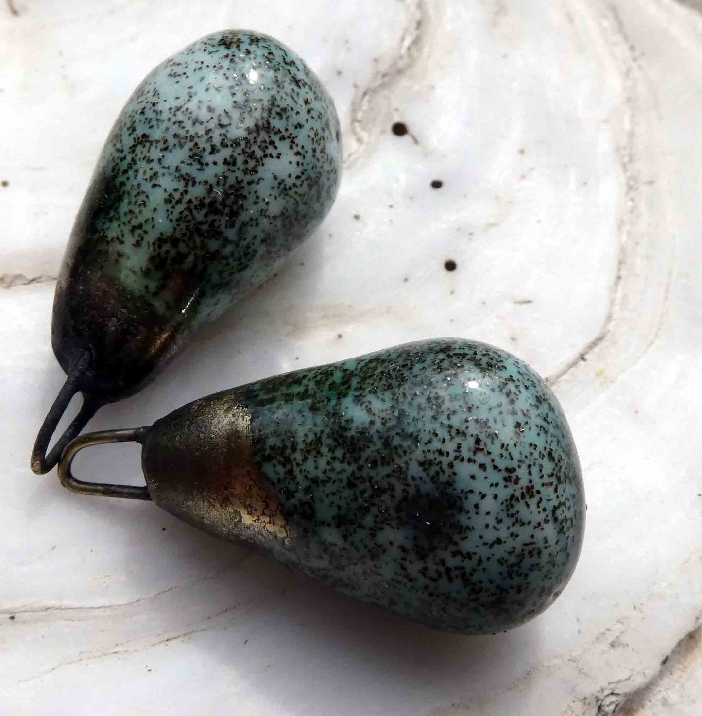 Ceramic Drops Earring Charms -Seaspray Sparkle
