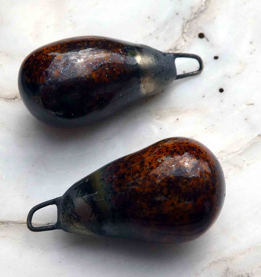 Ceramic Drops Earring Charms -Amber Sparks Sparkle