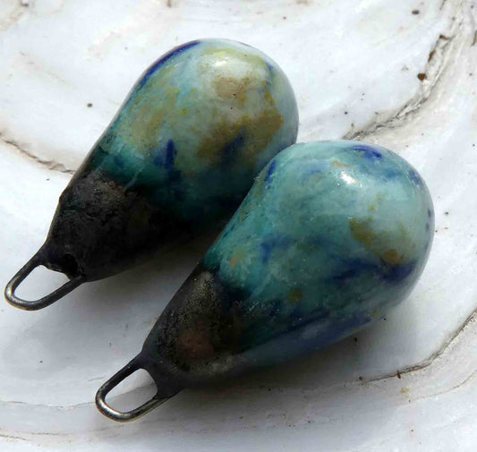 Ceramic Drops Earing Charms -Seawind