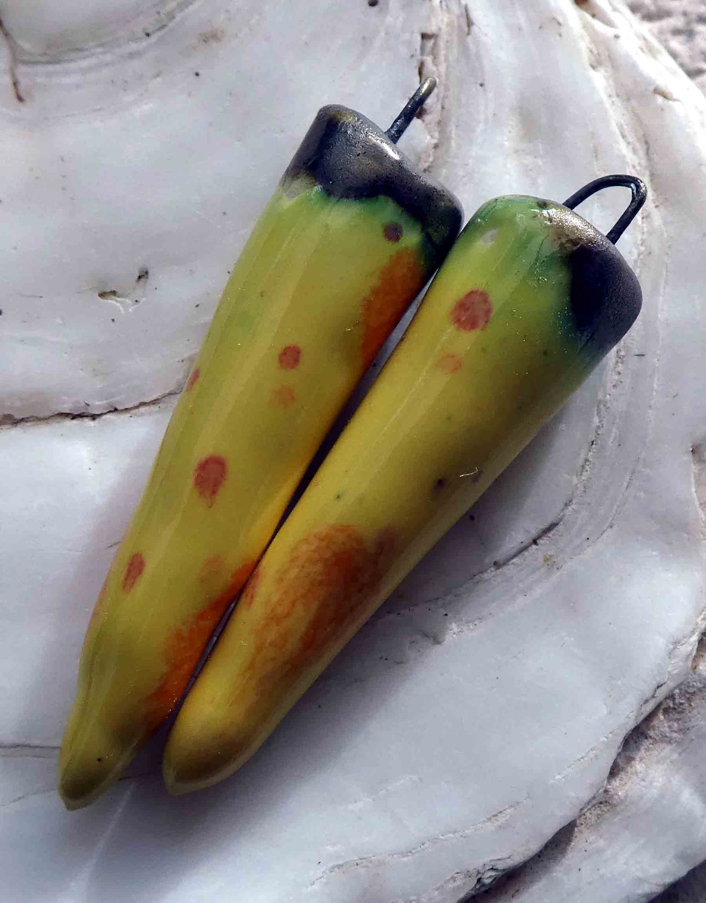 Ceramic Spikes Earring Charms -Citrus Splash