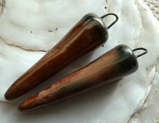 Ceramic Spikes Earring Charms -Rose Granite