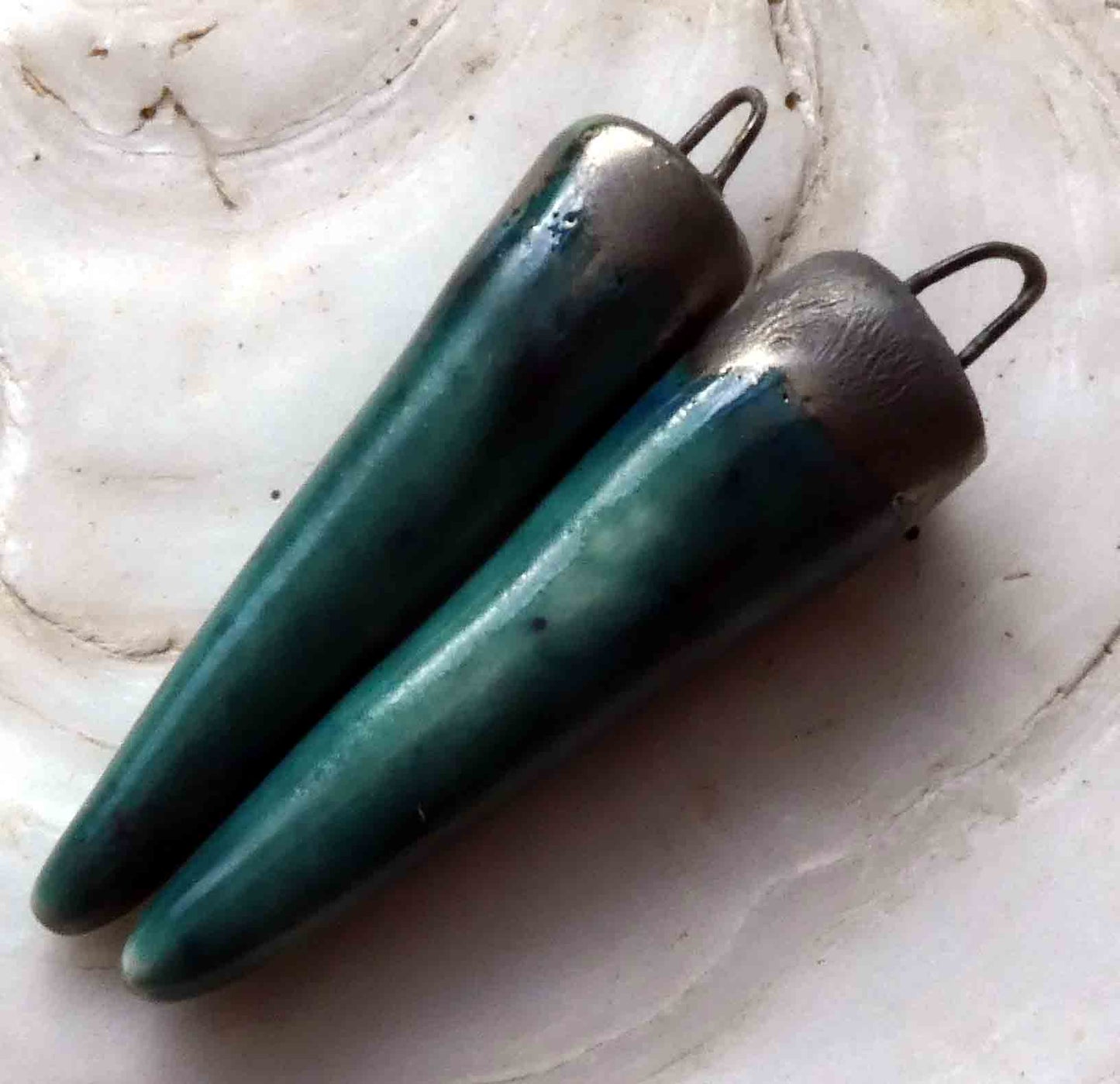 Ceramic Spikes Earring Charms -Dragonfly