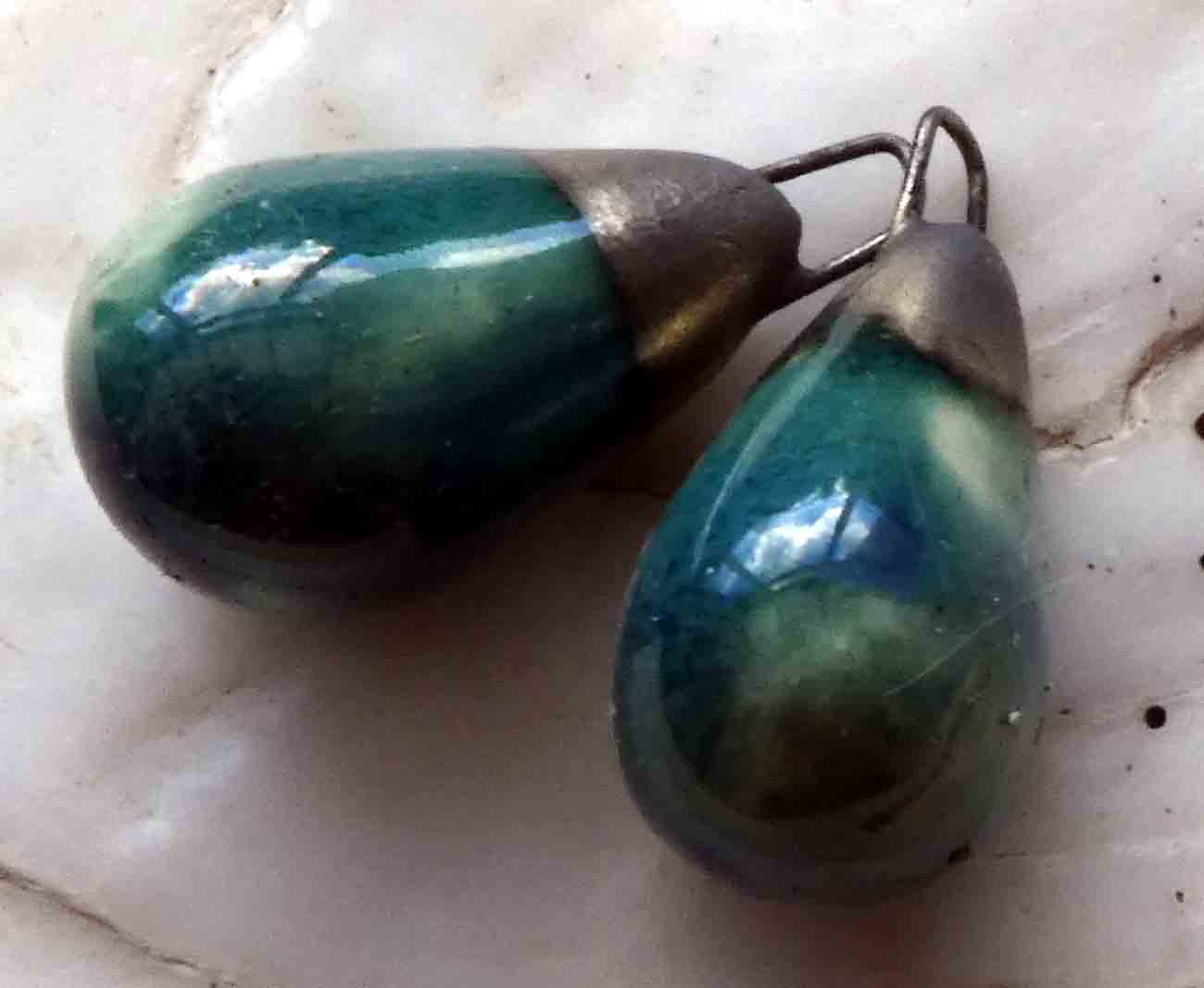 Ceramic Drops Earring Charms -Royal Turquoise